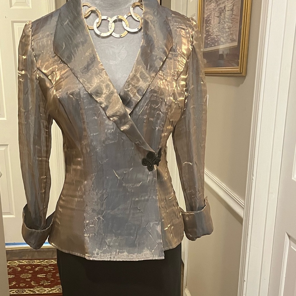 Exquisite gold Alex Evening Blouse.
